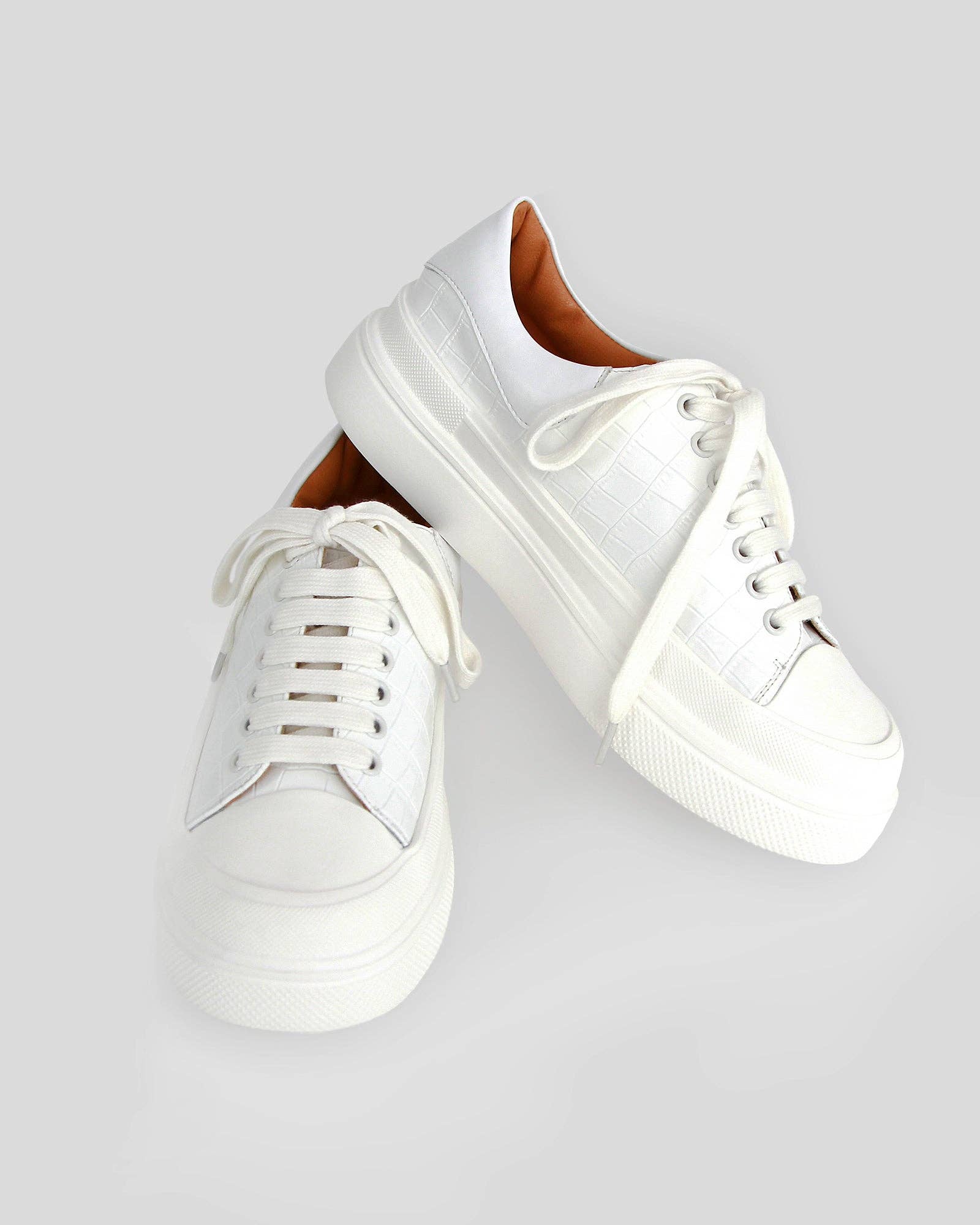White croc sneaker