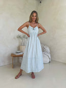 Sunset Maxi Dress - Blue & White Stripe