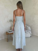 Sunset Maxi Dress - Blue & White Stripe