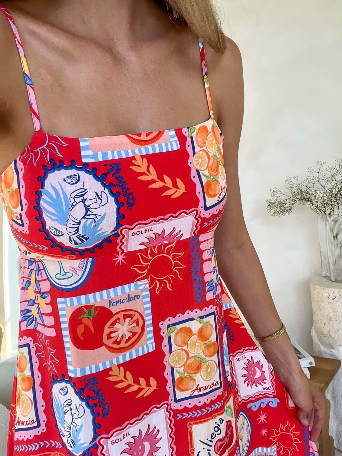 Indigo Maxi Dress - Travel Tales Red Print