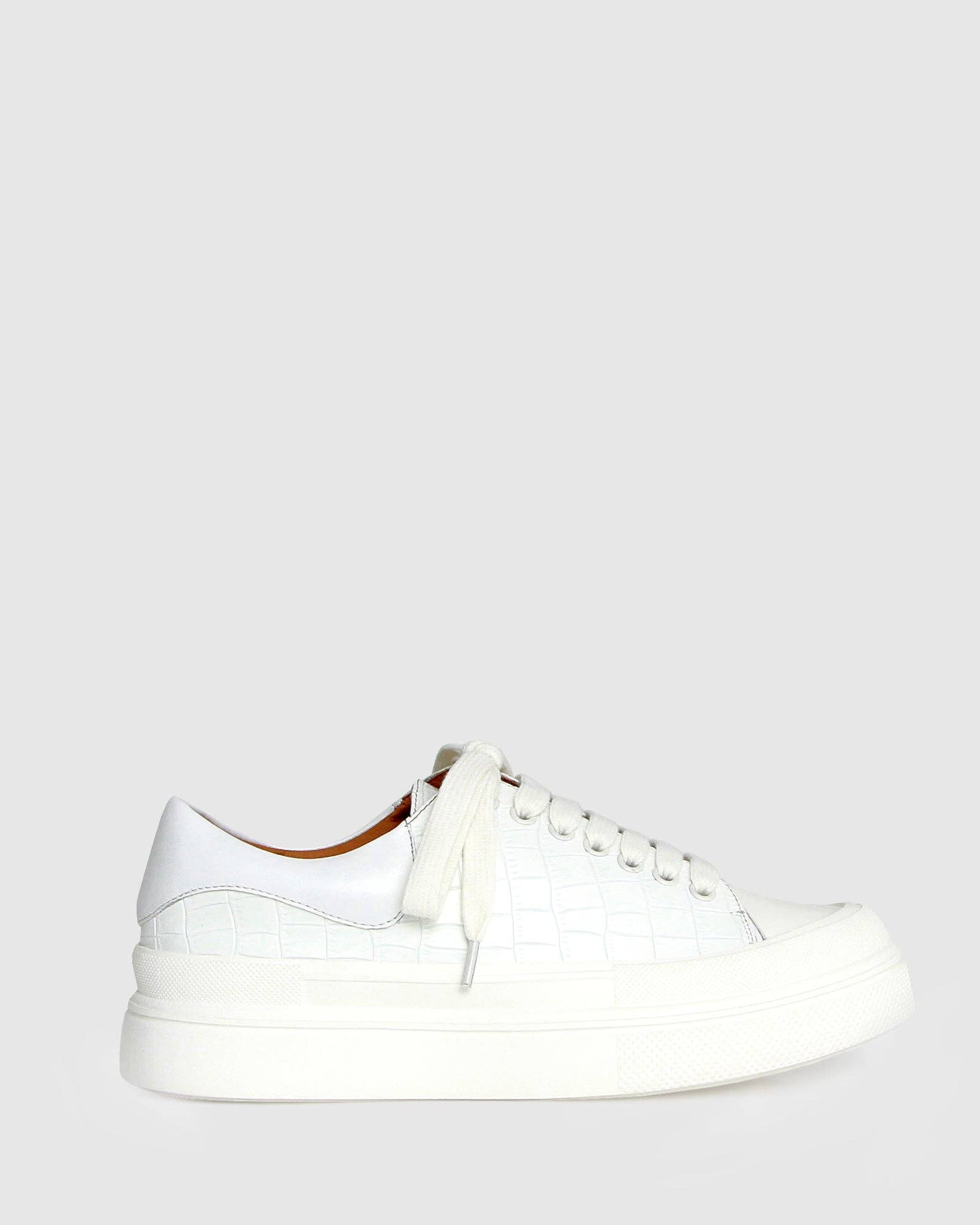 Just A Dream Croc Leather Sneaker - White