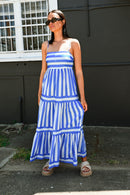 Candy Blue Stripe Maxi Dress