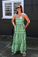 Candy Green Stripe Maxi Dress