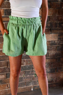 Linen Paperbag Waist Shorts
