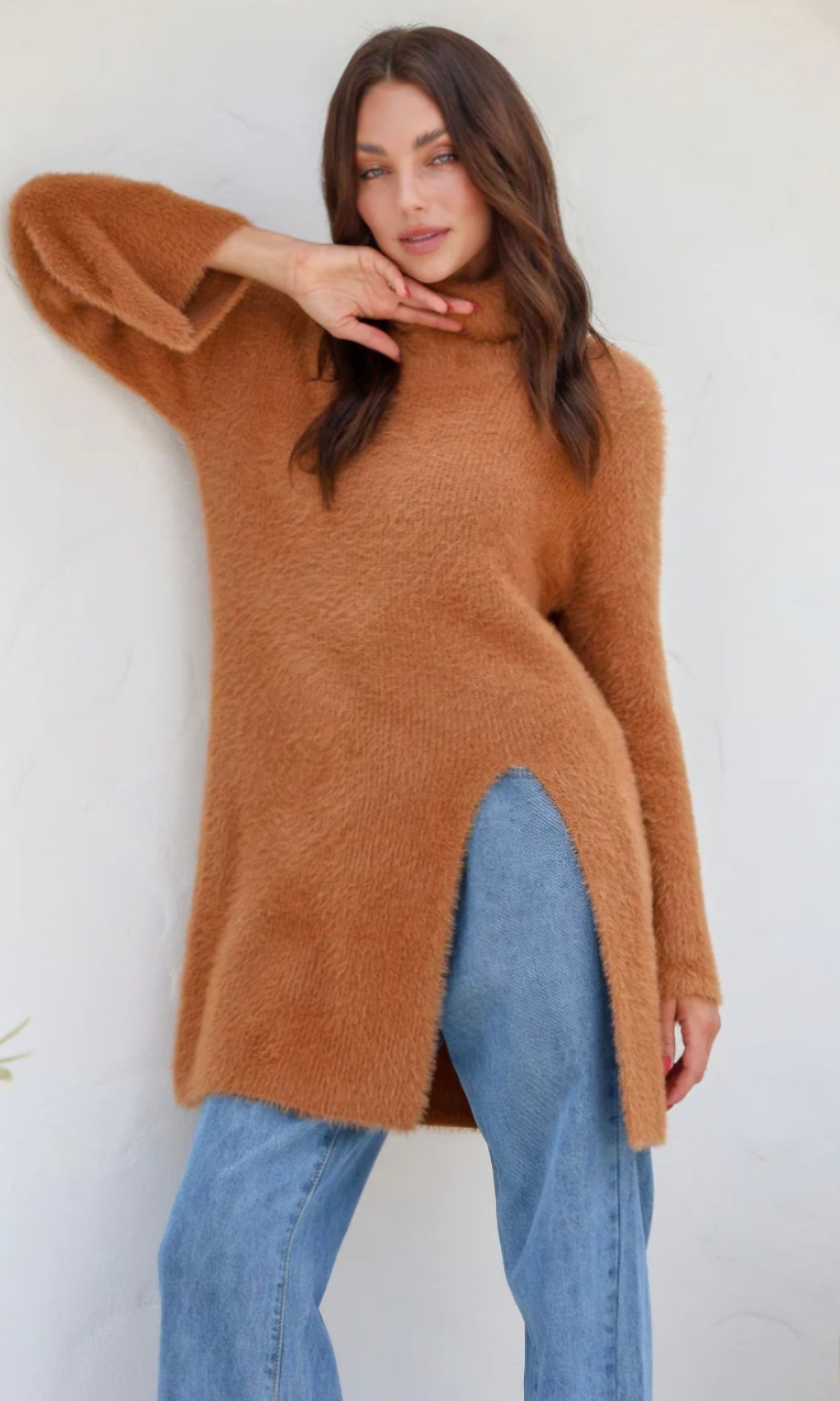 Brown knit jumper