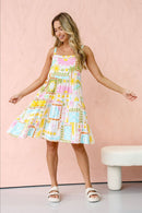 Miami Palm Strap Tier Dress