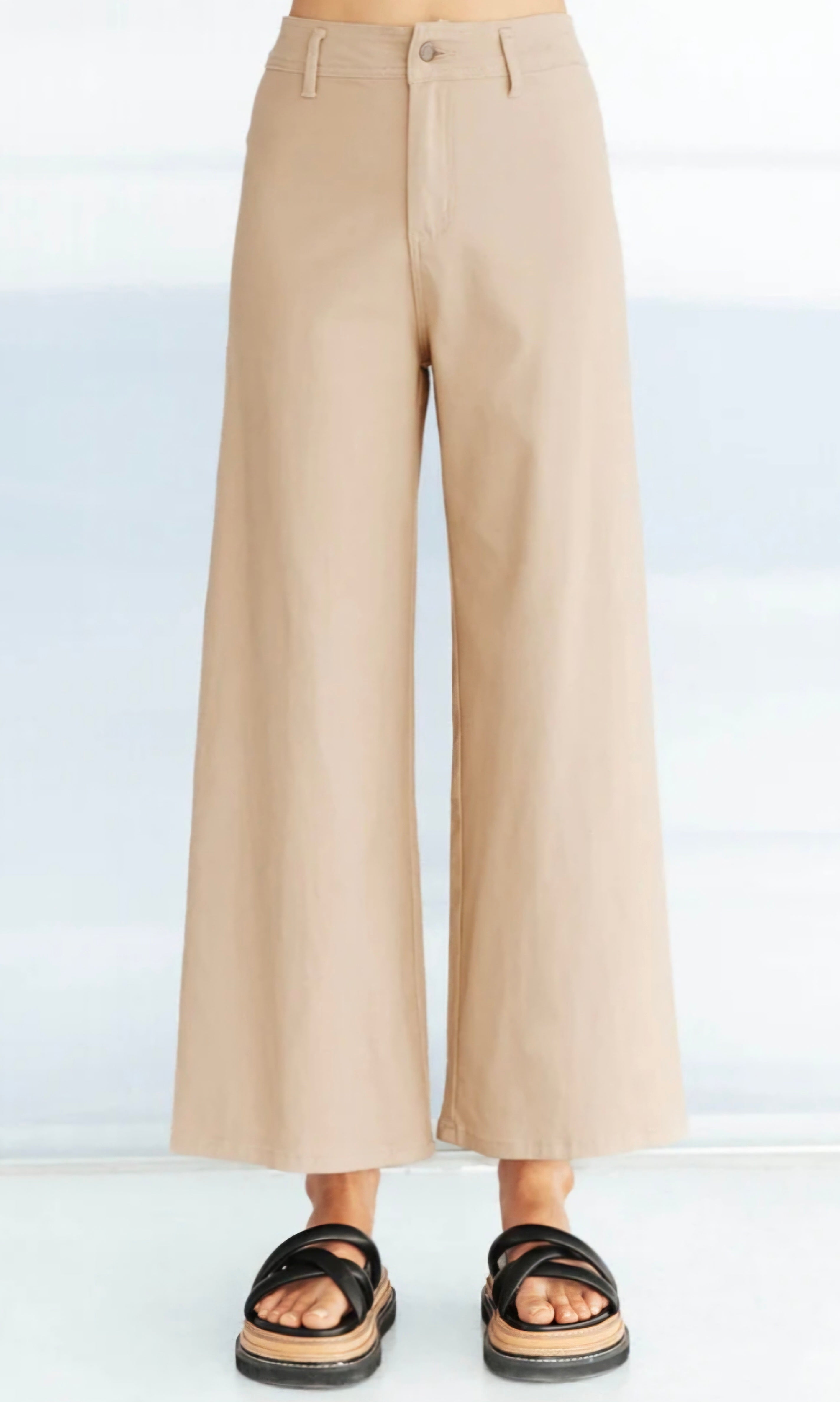 Wide Leg Nude Jeans