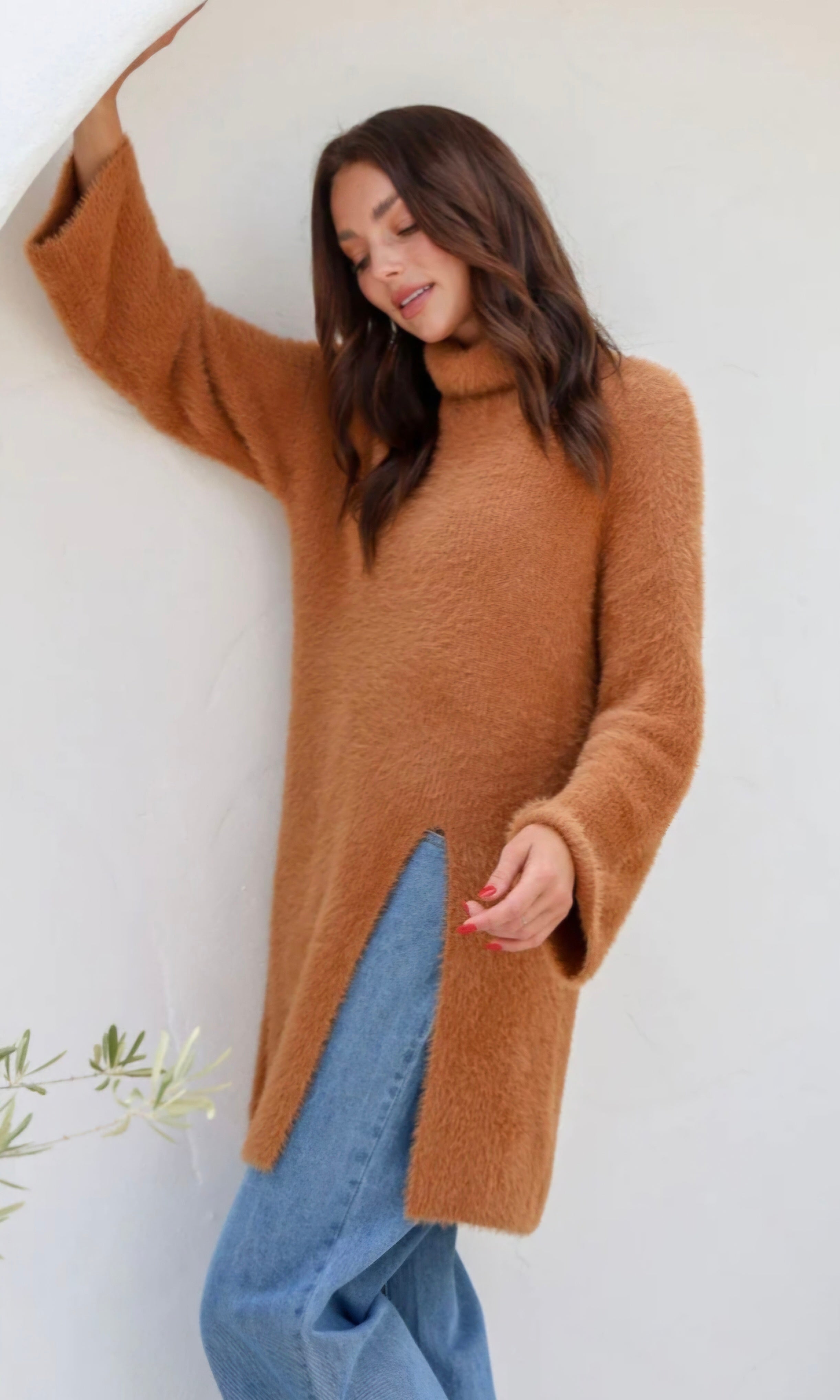 Brown knit jumper