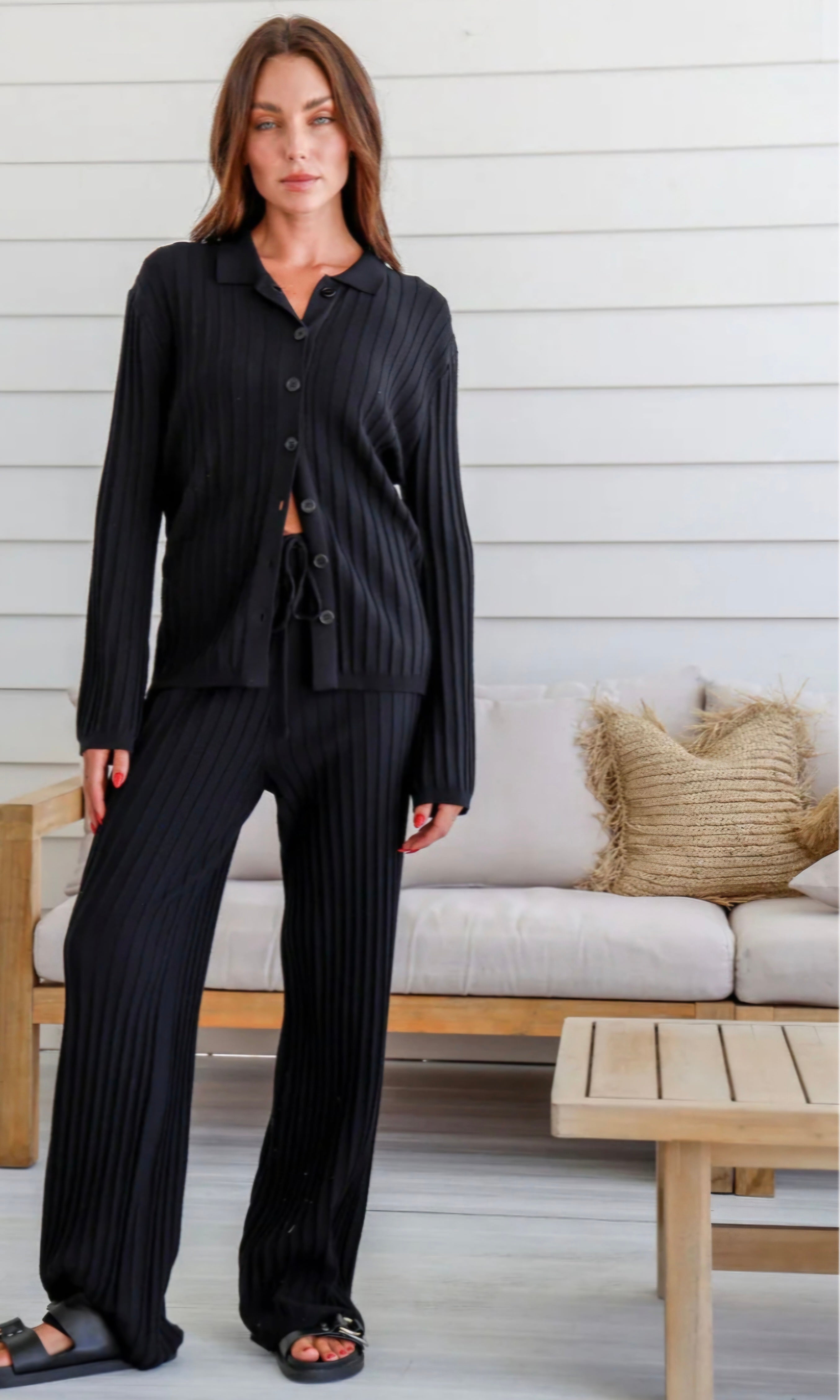 Carri Button Through Knit Top