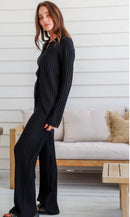 Black button up knit jumper