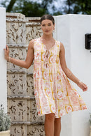 Sunset Palm Multi Tie Dress
