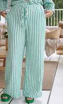 Alice Stripe Pants - Green