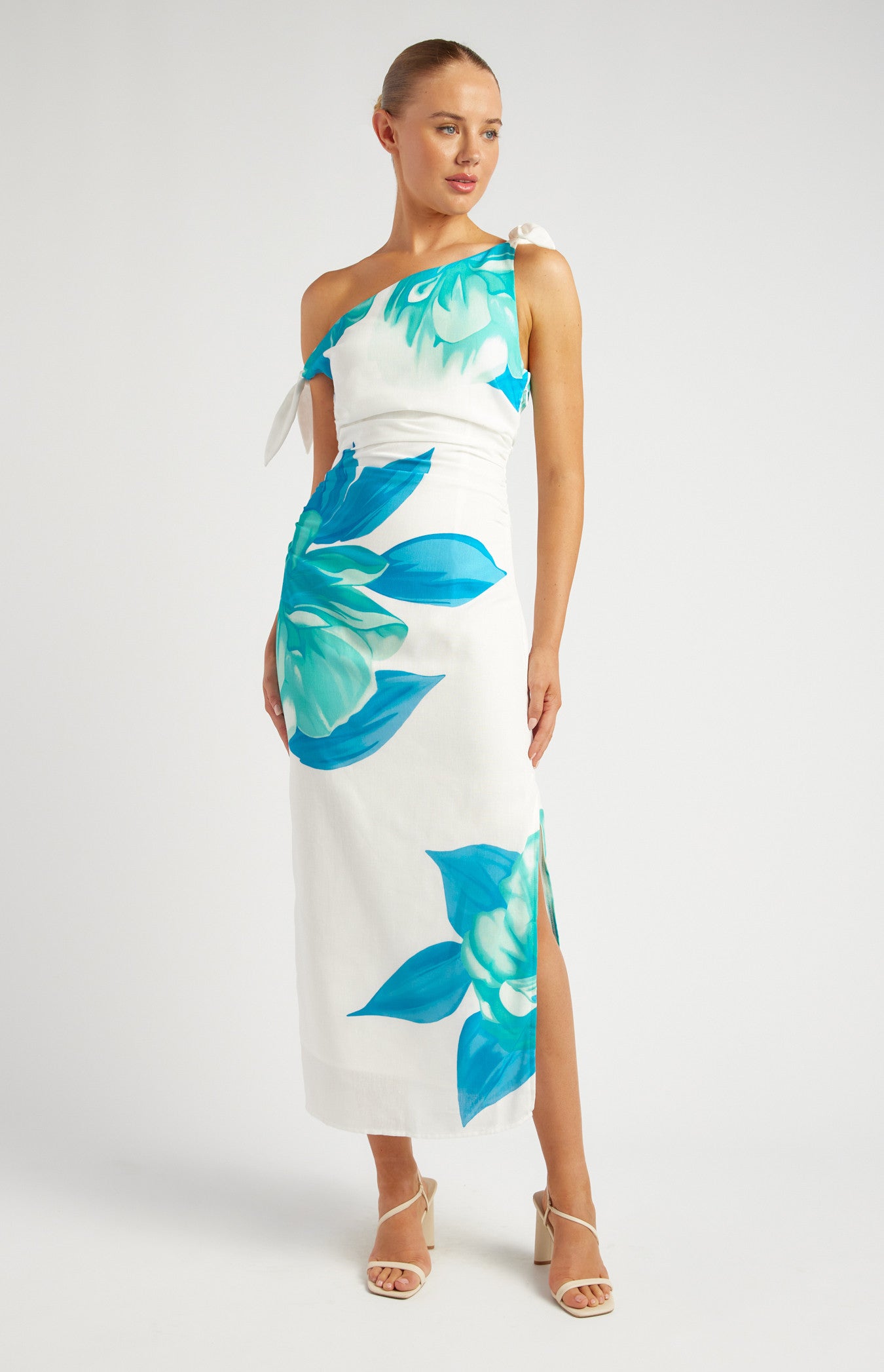 Lily Shoulder Tie Detail Midi Dress